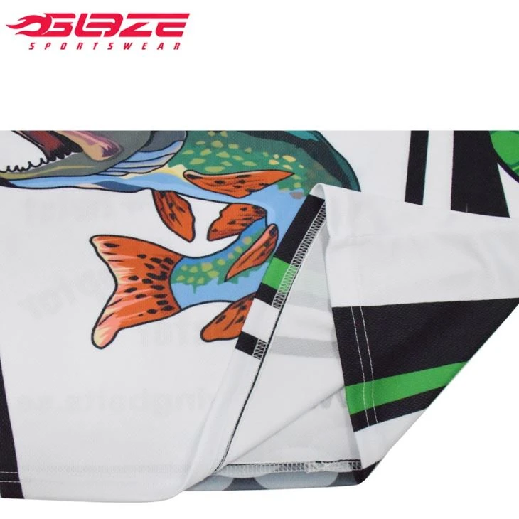 Dry Fit Short Sleeve Custom Fishing Jersey With Zipper